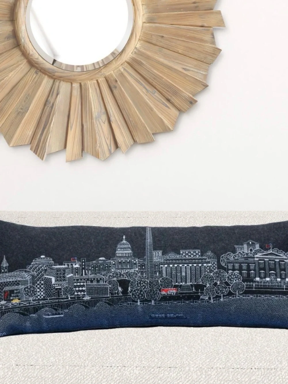 Homeroots Home Decor Washington DC Nighttime Skyline Lumbar Decorative Pillow 35